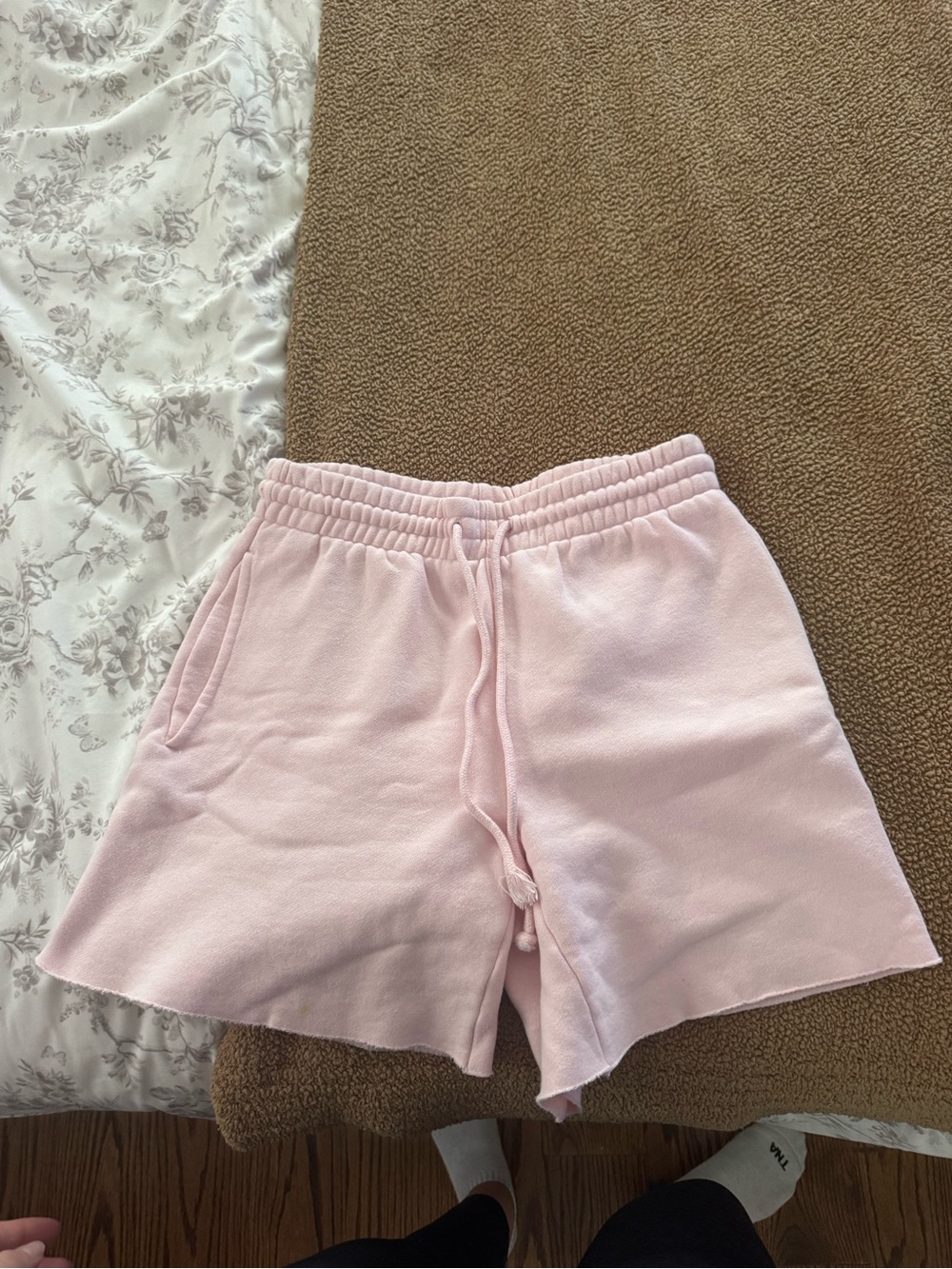 TNA Light Pink Drawstring Athletic Shorts